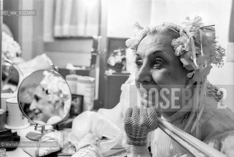 Rome, 1982. Actress Pupella Maggio in her dressing room / Roma, 1982. Lattrice Pupella Maggio in camerino - ©Marcello Mencarini/Rosebud2