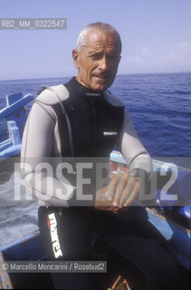 Italian free diver Enzo Maiorca, holding several world records (1989) / Enzo Maiorca, apneista più volte detentore del record mondiale di apnea (1989) - ©Marcello Mencarini/Rosebud2