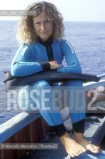 Italian free diver Patrizia Maiorca (1989) / Lapneista Patrizia Maiorca (1989) - ©Marcello Mencarini/Rosebud2