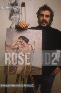 Italian painter and cartoonist Riccardo Mannelli, 1990 / Riccardo Mannelli, pittore e disegnatore di fumetti, 1990 - ©Marcello Mencarini/Rosebud2