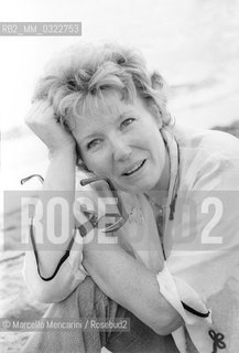 Ostia (Rome), Castelporziano beach, 1979. Italian writer Dacia Maraini at the First Festival of the Poets / Ostia (Roma), spiaggia di Castelporziano. La scrittrice Dacia Maraini al Primo Festival dei poeti - ©Marcello Mencarini/Rosebud2