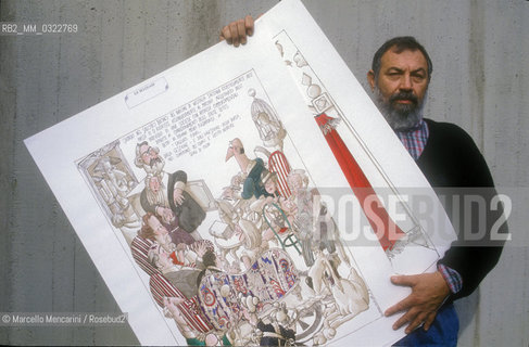 Lucca, 1990. Italian cartoonist Ro Marcenaro / Lucca, 1990. Il fumettista Ro Marcenaro - ©Marcello Mencarini/Rosebud2