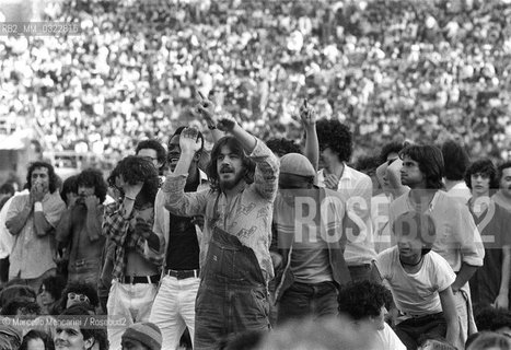 Milan, San Siro Stadium, June 27, 1980. Audience at the concert of Bob Marley / Milano, Stadio San Siro, 27 giugno 1980. Pubblico al concerto di Bob Marley - ©Marcello Mencarini/Rosebud2