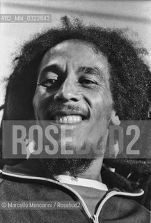 Milan, June 27, 1980. Jamaican reggae musician Bob Marley during the presentation of his Golden Record Award / Milano, 27 giugno 1980. Il musicista reggae Bob Marley durante la consegna del suo disco doro - ©Marcello Mencarini/Rosebud2