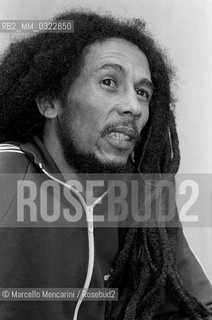 Milan, June 27, 1980. Jamaican reggae musician Bob Marley during the presentation of his Golden Record Award / Milano, 27 giugno 1980. Il musicista reggae Bob Marley durante la consegna del suo disco doro - ©Marcello Mencarini/Rosebud2