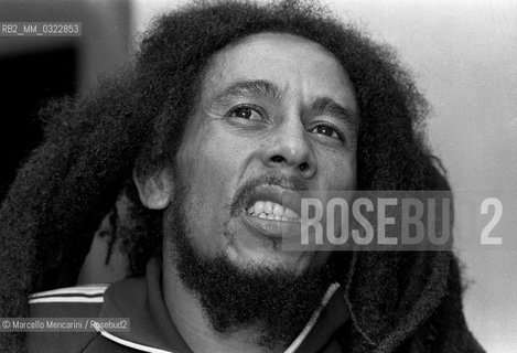 Milan, June 27, 1980. Jamaican reggae musician Bob Marley during the presentation of his Golden Record Award / Milano, 27 giugno 1980. Il musicista reggae Bob Marley durante la consegna del suo disco doro - ©Marcello Mencarini/Rosebud2