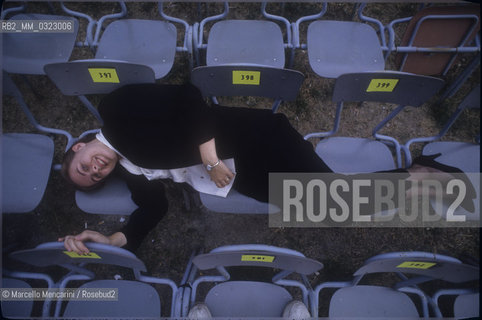 Sferisterio in Macerata, 1991. Italian conductor Elisabetta Maschio / Sferisterio di Macerata 1991. Il direttore dorchestra Elisabetta Maschio - ©Marcello Mencarini/Rosebud2