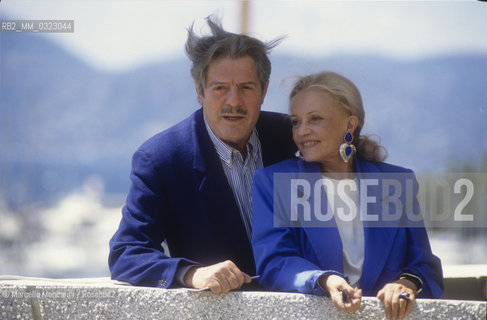 Cannes Film Festival, 1991. Actors Marcello Mastroianni, And Jeanne Moreau starring of the movie The Suspended Step of the Stork (To meteoro vima tou pelargou) directed by Theo Angelopoulos / Festival del Cinema di Cannes 1991. Gli attori Marcello Mastroianni E Jeanne Moreau, in concorso con il film Il passo sospeso della cicogna (To meteoro vima tou pelargou) di Theo Angelopoulos - ©Marcello Mencarini/Rosebud2