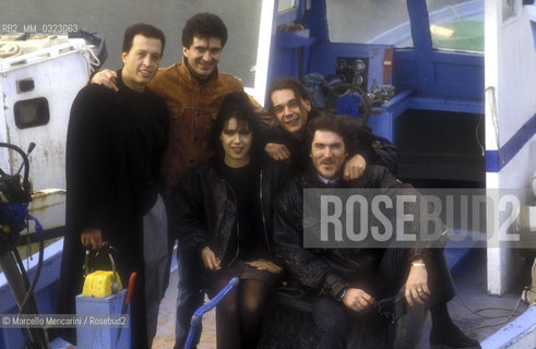 Sanremo Music Festival 1988. Italian pop band Matia Bazar (Sergio Cossu, Giancarlo Golzi, Carlo Marrale, Antonella Ruggiero, Aldo Stellita) / Festival di sanremo 1988. Il gruppo pop Matia Bazar (Sergio Cossu, Giancarlo Golzi, Carlo Marrale, Antonella Ruggiero, Aldo Stellita) - ©Marcello Mencarini/Rosebud2