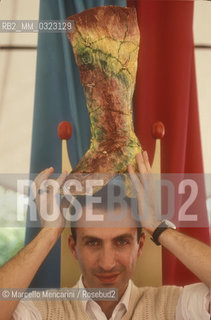 Italian fashion designer and shoe collector Samuele Mazza, 1991 / Lo stilista e collezionista di scarpe Samuele Mazza, 1991 - ©Marcello Mencarini/Rosebud2