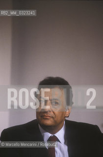 Rome, 1990. Conductor Zubin Mehta during the press conference for The Three Tenors Concert (the first performance at the Caracalla Baths in Rome of the most famous tenors at that time: Luciano Pavarotti, José Carreras and Placido Domingo, singing together and conducted by Mehta)  / Roma, 1990. Il drettore dorchestra Zubin Mehta durante la conferenza stampa del concerto dei Tre Tenori (il primo che i tenori allora più famosi: Luciano Pavarotti, José Carreras e Placiso Domingo tennero insieme a Roma, alle Terme di Caracalla, diretti da Mehta) - ©Marcello Mencarini/Rosebud2