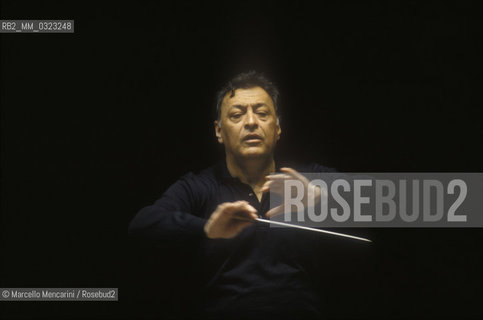 Rome, 1995. Music conductor Zubin Mehta during a rehearsal / Roma, 1995. Il direttore dorchestra Zubin Mehta durante una prova - ©Marcello Mencarini/Rosebud2