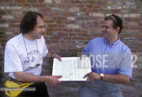 Venice Music Biennale 1995. Italian composer Renato Rivolta and Alessandro Melchiorre / Biennale Musica di Venezia 1995. I compositori Renato Rivolta Alessandro Melchiorre - ©Marcello Mencarini/Rosebud2