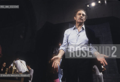 Spoleto (Perugia), Festival of Two Worlds 1980. Composer Gian Carlo Menotti during a rehearsal of his work The Leper  / Spoleto (Perugia), Festival dei due Mondi 1980. Il compositore Gian Carlo Menotti durante una prova della sua opera Il lebbroso - ©Marcello Mencarini/Rosebud2