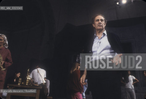 Spoleto (Perugia), Festival of Two Worlds 1980. Composer Gian Carlo Menotti during a rehearsal of his work The Leper  / Spoleto (Perugia), Festival dei due Mondi 1980. Il compositore Gian Carlo Menotti durante una prova della sua opera Il lebbroso - ©Marcello Mencarini/Rosebud2