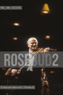 Venice, 1983. Volinist Yehudi Menuhin performing before receiving the Una Vita per la Musica Award (A Life in Music Award) / Il violinista Yehudi Menuhin in concerto prima di ricevere il premio Una vita per la musica - ©Marcello Mencarini/Rosebud2