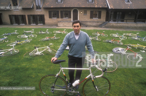 Brussels, 1990. Former cycling champion Eddy Merckx in his bicycle factory / Bruxelles, 1990. Lex campione di ciclismo Eddy Merckx nella sua fabbrica di biciclette - ©Marcello Mencarini/Rosebud2