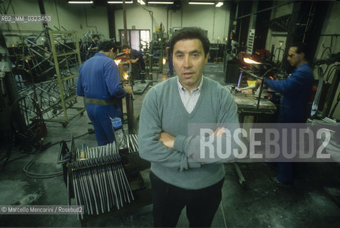 Brussels, 1990. Former cycling champion Eddy Merckx in his bicycle factory / Bruxelles, 1990. Lex campione di ciclismo Eddy Merckx nella sua fabbrica di biciclette - ©Marcello Mencarini/Rosebud2