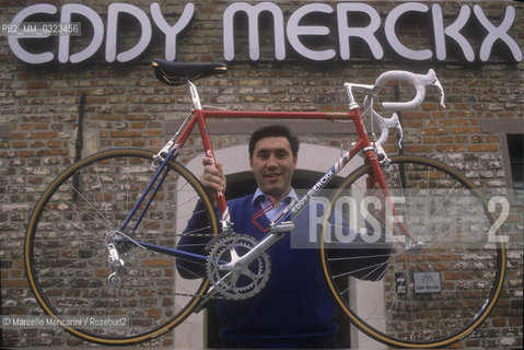 Brussels, 1990. Former cycling champion Eddy Merckx in his bicycle factory / Bruxelles, 1990. Lex campione di ciclismo Eddy Merckx nella sua fabbrica di biciclette - ©Marcello Mencarini/Rosebud2