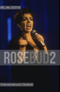 Sanremo Music Festival 1990. American singer and actress Liza Minnelli performing / Festival di Sanremo 1990. Lattrice e cantante Liza Minnelli mentre canta - ©Marcello Mencarini/Rosebud2