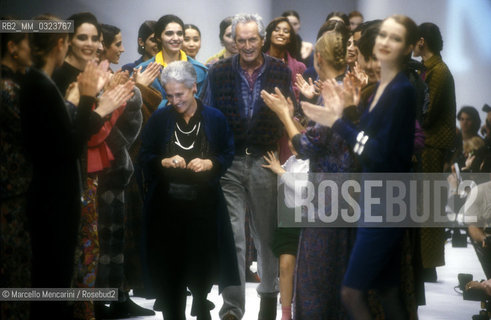 Milan, 1988. Italian fashion designers Rosita and Ottavio Missoni / Milano, 1988. Gli stilisti Rosita e Ottavio Missoni - ©Marcello Mencarini/Rosebud2