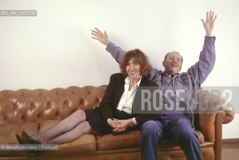 Italian pop singer Domenico Modugno and his wife Franca Gandolfi (about 1990) / Il cantante Domenico Modugno con la moglie Franca Gandolfi (1990 circa) - ©Marcello Mencarini/Rosebud2