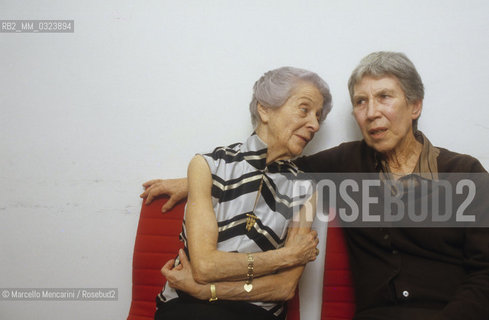 Rome, 1988. Italian neurologist Nobel prize in medicine, Rita Levi Montalcini and writer Natalia Ginzburg / Roma, 1988. La biologa premio Nobel per la medicina Rita Levi Montalcini e la scrittrice Natalia Ginzburg - ©Marcello Mencarini/Rosebud2