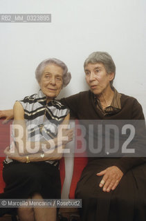 Rome, 1988. Italian neurologist Nobel prize in medicine, Rita Levi Montalcini and writer Natalia Ginzburg / Roma, 1988. La biologa premio Nobel per la medicina Rita Levi Montalcini e la scrittrice Natalia Ginzburg - ©Marcello Mencarini/Rosebud2