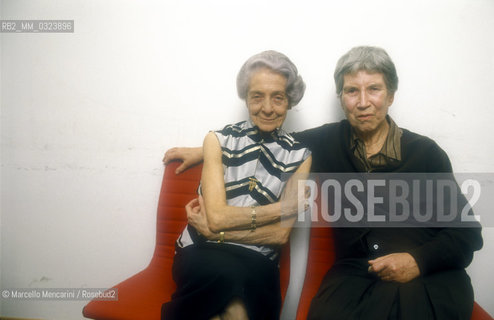 Rome, 1988. Italian neurologist Nobel prize in medicine, Rita Levi Montalcini and writer Natalia Ginzburg / Roma, 1988. La biologa premio Nobel per la medicina Rita Levi Montalcini e la scrittrice Natalia Ginzburg - ©Marcello Mencarini/Rosebud2