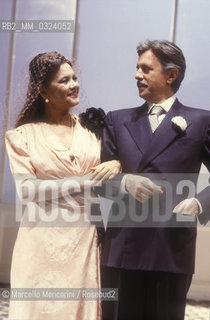 Actors Valeria Moriconi and Massimo De Francovich in Filumena Marturano written by Eduardo De Filippo and directed by Egisto Marcucci (1986) / Gli attori Valeria Moriconi e Massimo De Francovich in Filumena Marturano di Eduardo de Filippo, regia di Egisto Marcucci (1986) - ©Marcello Mencarini/Rosebud2