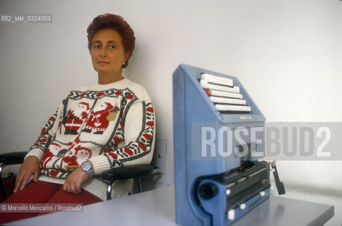 Italian politician and journalist Maria Fida Moro, eldest daughter of Aldo Moro / Maria Fida Moro, politica e giornalista italiana, figlia primogenita di Aldo Moro (1992) - ©Marcello Mencarini/Rosebud2