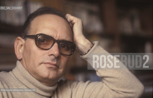 Rome, about 1985. Italian music composer Ennio Morricone / Roma, 1985 circa. Il compositore Ennio Morricone - ©Marcello Mencarini/Rosebud2