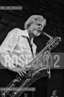 Rome, about 1985, American jazz musician Jerry Mulligan performing / Roma, 1985 circa. Il musicista jazz Jerry Mulligan in concerto -
 ©Marcello Mencarini/Rosebud2