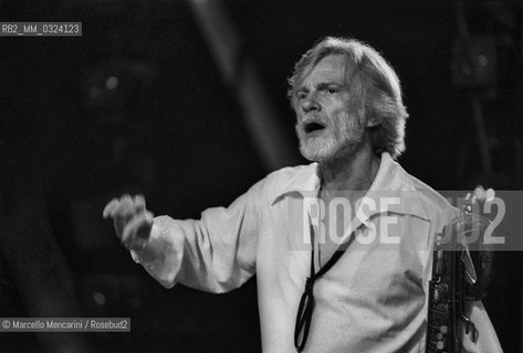 Rome, about 1985, American jazz musician Jerry Mulligan performing / Roma, 1985 circa. Il musicista jazz Jerry Mulligan in concerto -
 ©Marcello Mencarini/Rosebud2