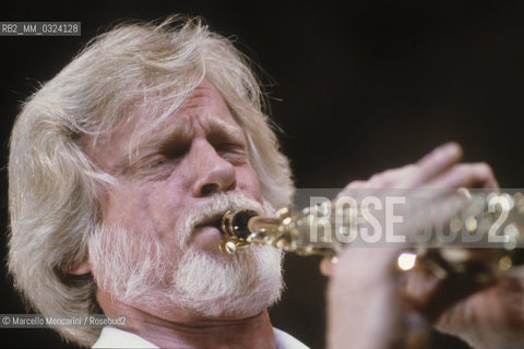 Rome, about 1985, American jazz musician Jerry Mulligan performing / Roma, 1985 circa. Il musicista jazz Jerry Mulligan in concerto -
 ©Marcello Mencarini/Rosebud2