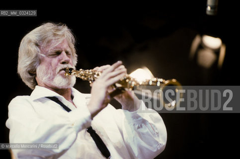 Rome, about 1985, American jazz musician Jerry Mulligan performing / Roma, 1985 circa. Il musicista jazz Jerry Mulligan in concerto -
 ©Marcello Mencarini/Rosebud2