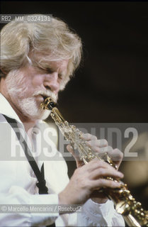 Rome, about 1985, American jazz musician Jerry Mulligan performing / Roma, 1985 circa. Il musicista jazz Jerry Mulligan in concerto -
 ©Marcello Mencarini/Rosebud2