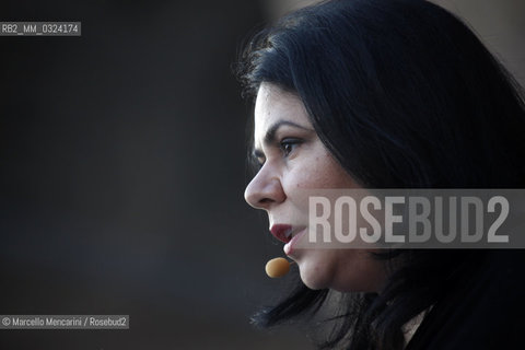 Festival of Literatures, Rome, June 14, 2011. Italian writer Michela Murgia during the rehearsal / Festival Letterature, Roma, 14 giugno 2011.  La scrittrice Michela Murgia durante le prove - ©Marcello Mencarini/Rosebud2