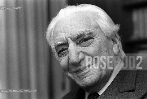 Milan, 1980. Italian psychologist Cesare Musatti / Milano, 1980. Lo psicologo Cesare Musatti - ©Marcello Mencarini/Rosebud2