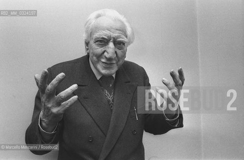 Milan, 1980. Italian psychologist Cesare Musatti / Milano, 1980. Lo psicologo Cesare Musatti - ©Marcello Mencarini/Rosebud2