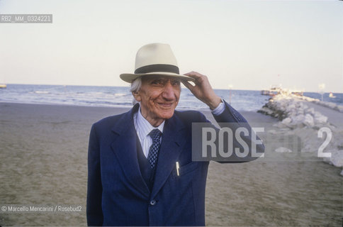 Venice Lido, Venice Film Festival 1987. Italian psychologist Cesare Musatti / Lido di Venezia, Mostra del Cinema di Venezia 1987. Lo psicologo Cesare Musatti - ©Marcello Mencarini/Rosebud2