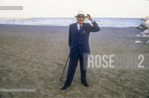 Venice Lido, Venice Film Festival 1987. Italian psychologist Cesare Musatti / Lido di Venezia, Mostra del Cinema di Venezia 1987. Lo psicologo Cesare Musatti - ©Marcello Mencarini/Rosebud2