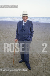 Venice Lido, Venice Film Festival 1987. Italian psychologist Cesare Musatti / Lido di Venezia, Mostra del Cinema di Venezia 1987. Lo psicologo Cesare Musatti - ©Marcello Mencarini/Rosebud2