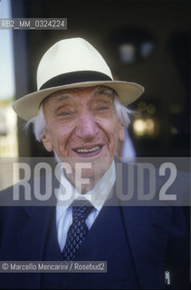 Venice Lido, Venice Film Festival 1987. Italian psychologist Cesare Musatti / Lido di Venezia, Mostra del Cinema di Venezia 1987. Lo psicologo Cesare Musatti - ©Marcello Mencarini/Rosebud2