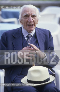 Venice Lido, Venice Film Festival 1987. Italian psychologist Cesare Musatti / Lido di Venezia, Mostra del Cinema di Venezia 1987. Lo psicologo Cesare Musatti - ©Marcello Mencarini/Rosebud2