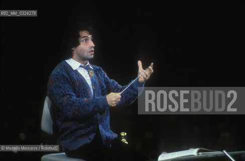 Italian music conductor Riccardo Muti during a rehearsal (about 1985) / Il direttore dorchestra Riccardo Muti durante una prova (1985 circa) - ©Marcello Mencarini/Rosebud2