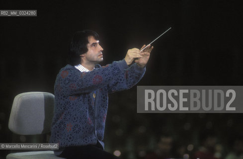 Italian music conductor Riccardo Muti during a rehearsal (about 1985) / Il direttore dorchestra Riccardo Muti durante una prova (1985 circa) - ©Marcello Mencarini/Rosebud2