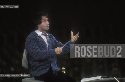 Italian music conductor Riccardo Muti during a rehearsal (about 1985) / Il direttore dorchestra Riccardo Muti durante una prova (1985 circa) - ©Marcello Mencarini/Rosebud2