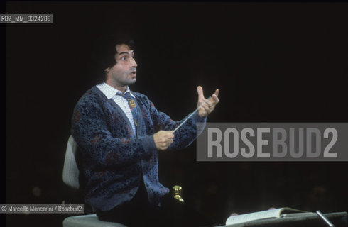 Italian music conductor Riccardo Muti during a rehearsal (about 1985) / Il direttore dorchestra Riccardo Muti durante una prova (1985 circa) - ©Marcello Mencarini/Rosebud2