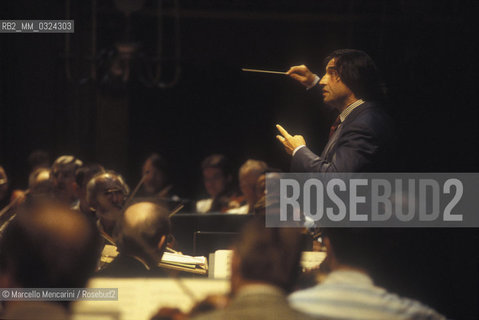 Italian music conductor Riccardo Muti during a rehearsal (about 1990) / Il direttore dorchestra Riccardo Muti durante una prova (1990 circa) - ©Marcello Mencarini/Rosebud2